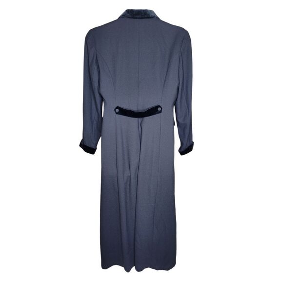 NEW Vintage Laura Ashley black goth velvet cuff long victorian coat jacket 12 - Picture 3 of 11